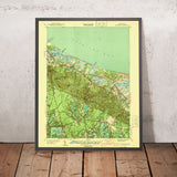 Old Map of Sandwich, Massachusetts by USGS, 1938 – Cape Cod Bay & Wakeby Pond
