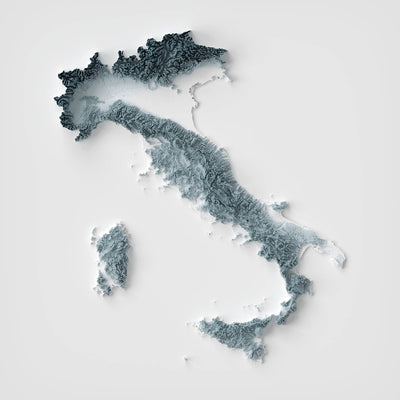 Italy Topographic 3D Relief Map