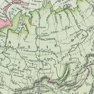 Alter sphärischer Atlas von Asien von Garnier, 1860 
