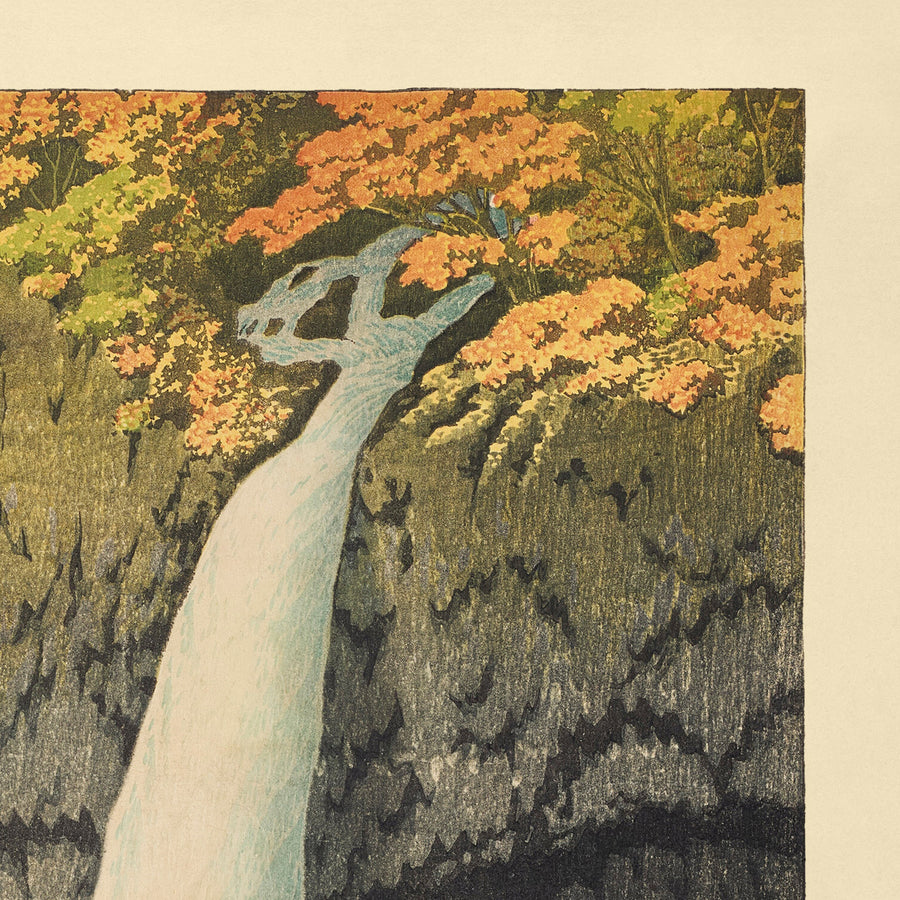 Kegon Waterfall in Nikko by Hasui Kawase 1935