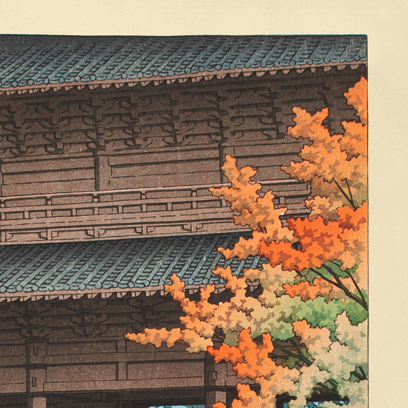 Templo Nanzenji en otoño, Kioto por Hasui Kawase 1935 