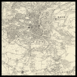 Personalisierte alte Karte von Bath 