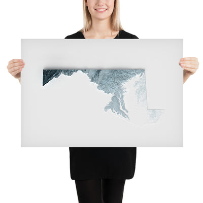 Carte topographique 3D en relief du Maryland 