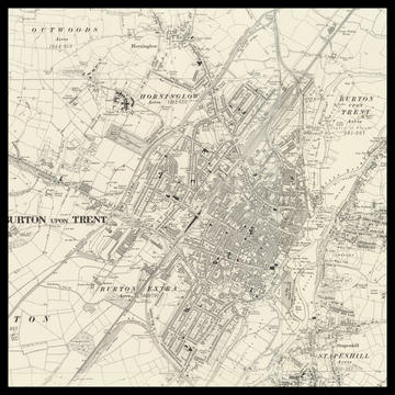 An old Ordnance Survey map of Burton upon Trent