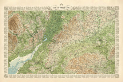 Antigua Mapa del Cotswold Way por Bartholomew y The Unique Maps Co. 