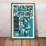 Affiche de voyage en Nouvelle-Angleterre : Vacationland par John Held, Jr., 1928 