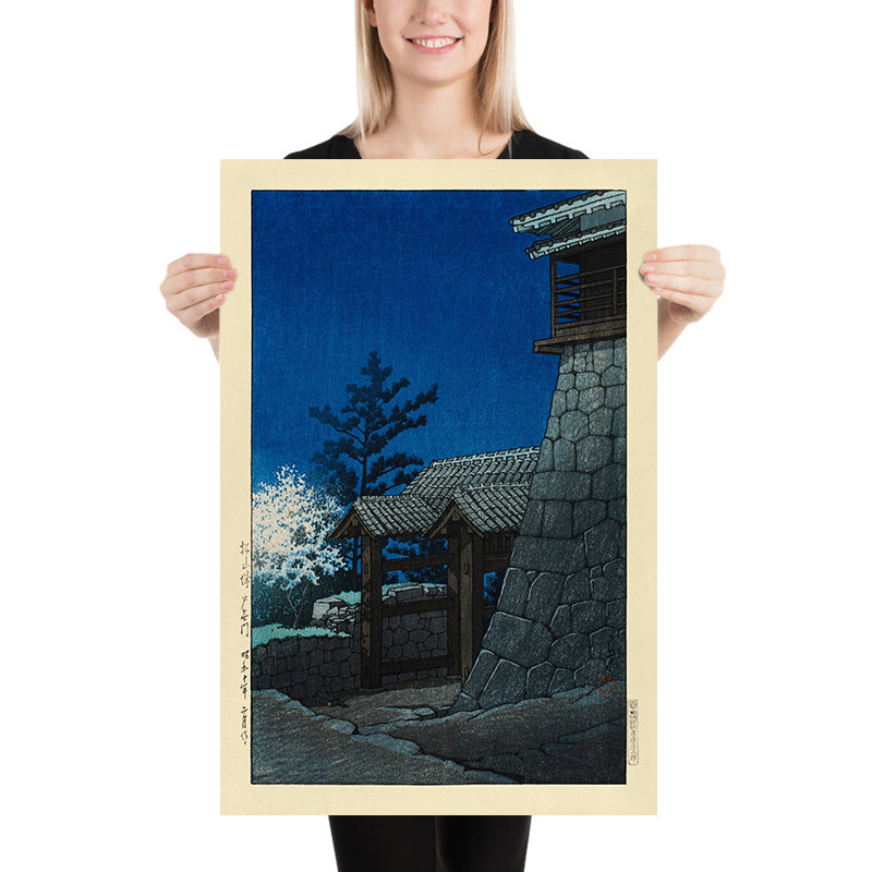 Tonashi Gate Matsuyama Castle by Hasui Kawase 1935
