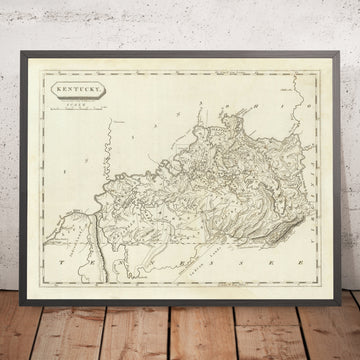 Alte Karte von Kentucky von Arrowsmith, 1804: Ohio- und Mississippi-Flüsse, Cumberland Gap, Lexington, Louisville 