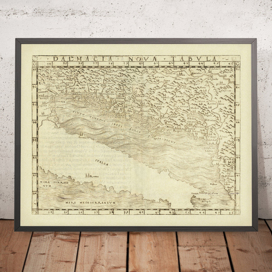 Mappa rara del Rinascimento della Croazia e dell&