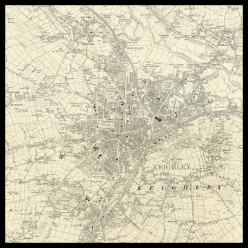 Eine alte Ordnance-Survey-Karte von Keighley
