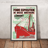 Cartel de viaje de Lorient: Foire Exposition de Basse Bretagne de A. Hamet, 1938 