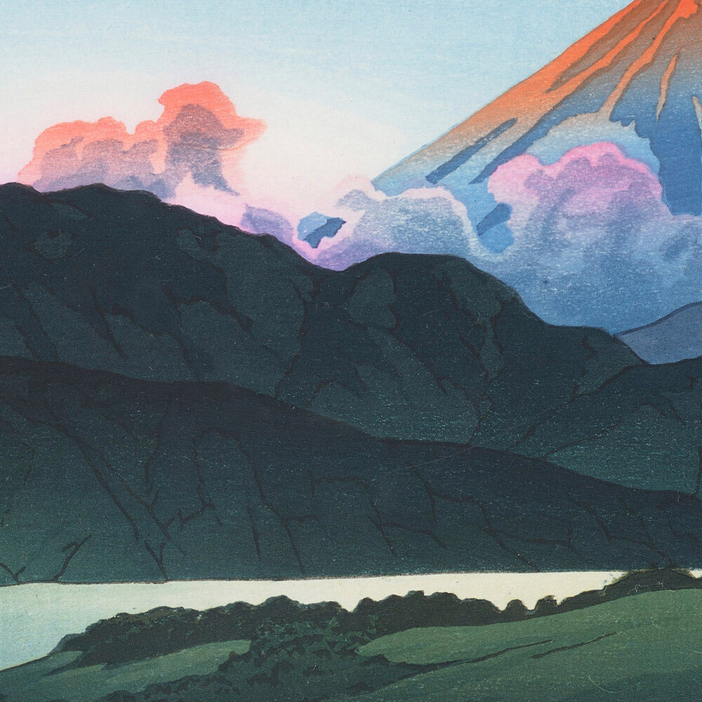 Mont Fuji au coucher du soleil, lac Ashino par Hasui Kawase, 1935 