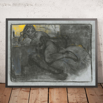 A framed image of Absinth (Study of a Woman) by Alphonse Mucha, 1900