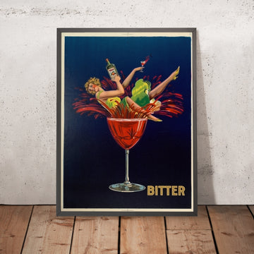A framed image of Bitter Vintage Advertising Poster, 1928