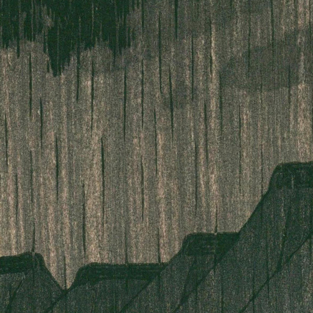 Noche de lluvia en Maekawa de Hasui Kawase, 1935 