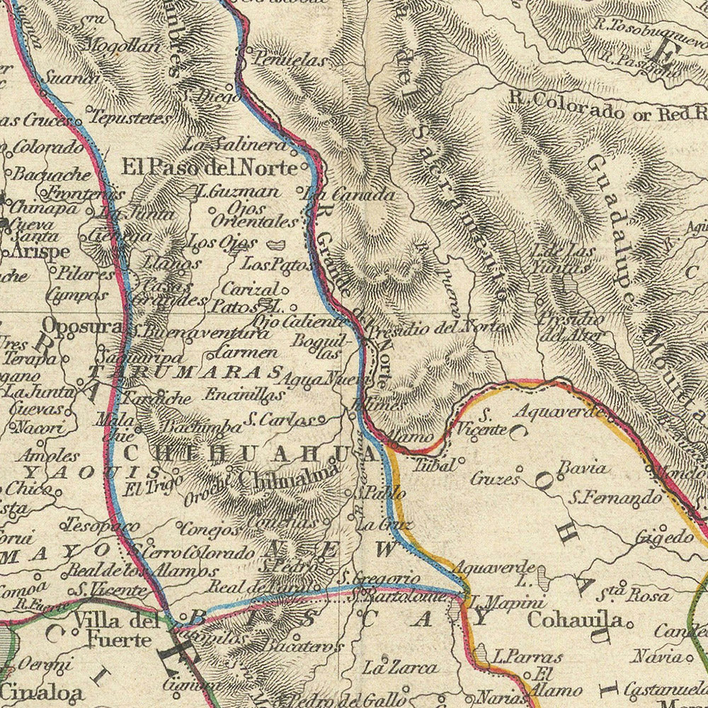 Old Map of Mexico, California & Texas by Tallis, 1851: Gold Rush, Texas Republic, Yucatan, Rio Grande, Pre-Gadsden Border