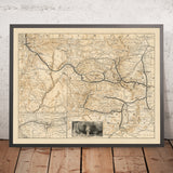 Antiguo mapa ferroviario del sistema Denver & Rio Grande Railroad, 1882: Denver, Pueblo, Leadville, condado de San Miguel, Utah 