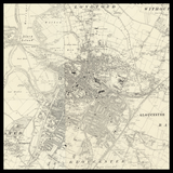 Mappa antica personalizzata di Gloucester 