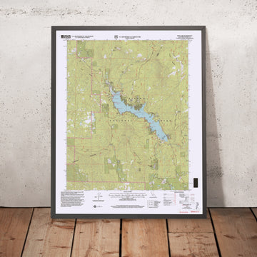 Map of Bass Lake, California by USGS, 1993 – Sierra National Forest & Madera County