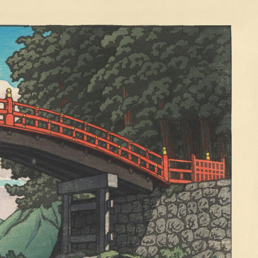 Kamibashi-Brücke in Nikko (Heilige Brücke) von Hasui Kawase 1935 