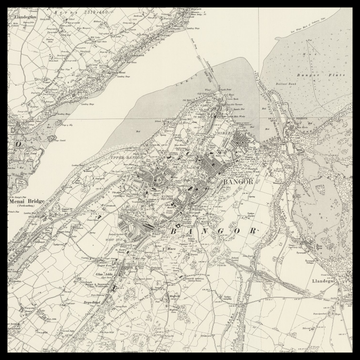 Eine alte Ordnance-Survey-Karte von Bangor