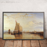 La nave postale Dort da Rotterdam in calma di Turner, 1818 