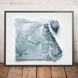 Mapa topográfico en relieve 3D de Egipto 
