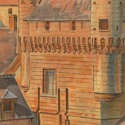 Loches Travel Poster: Chemin de Fer d’Orléans by Etablissements Minot, 1906