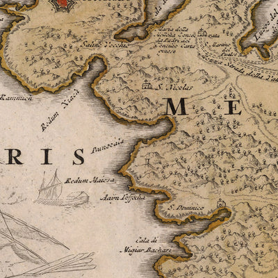Ancienne carte de Malte par Homann, 1788 : La Valette, Mdina, fortifications, bateaux 