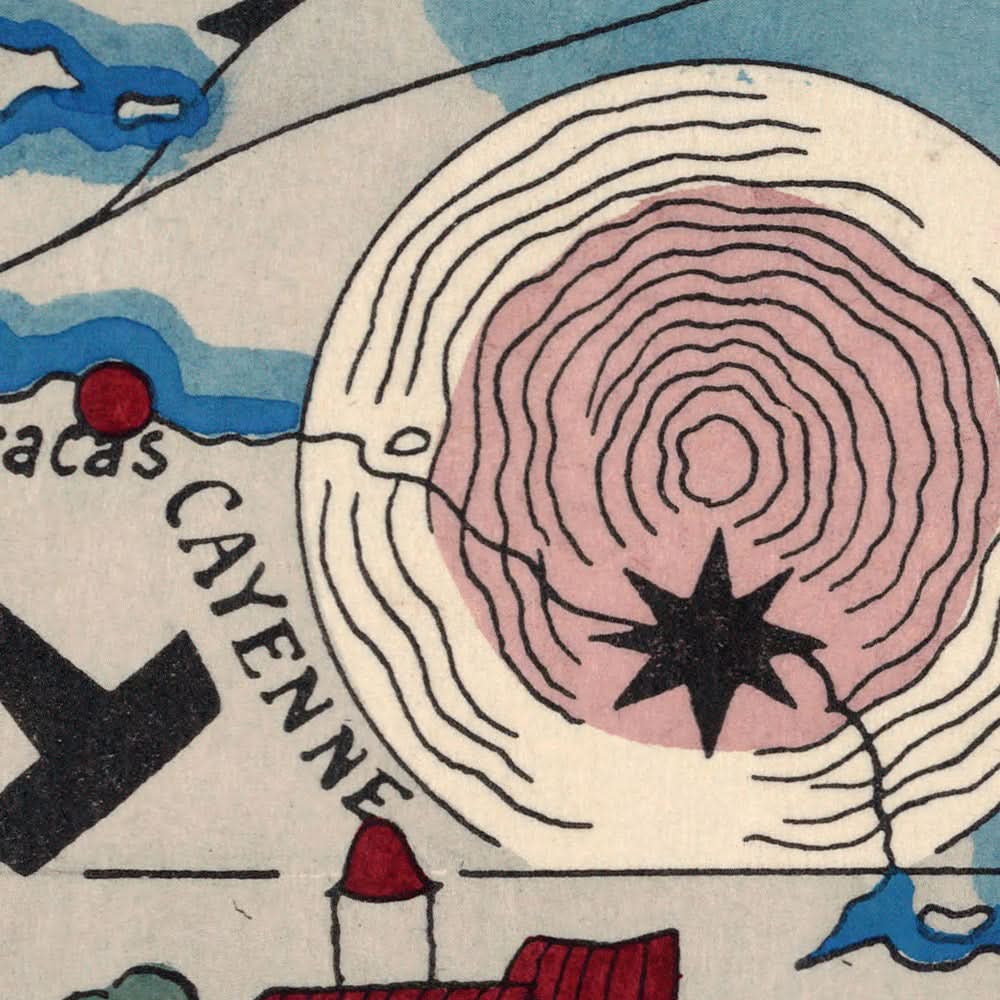Old Map of the Americas by Mazuyer, 1931: Vivid Illustrations, Cultural Artifact, Pictorial Style