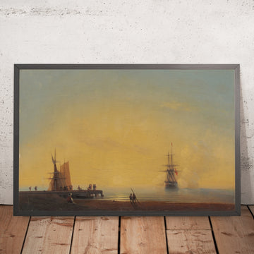 A framed image of In the Roads, Evening by Ivan Konstantinovich Aivazovsky, 1867