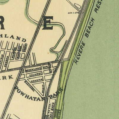 Large Old Street Map of Boston by Walker, 1905: Boston Common, Harvard, Charles River, Back Bay