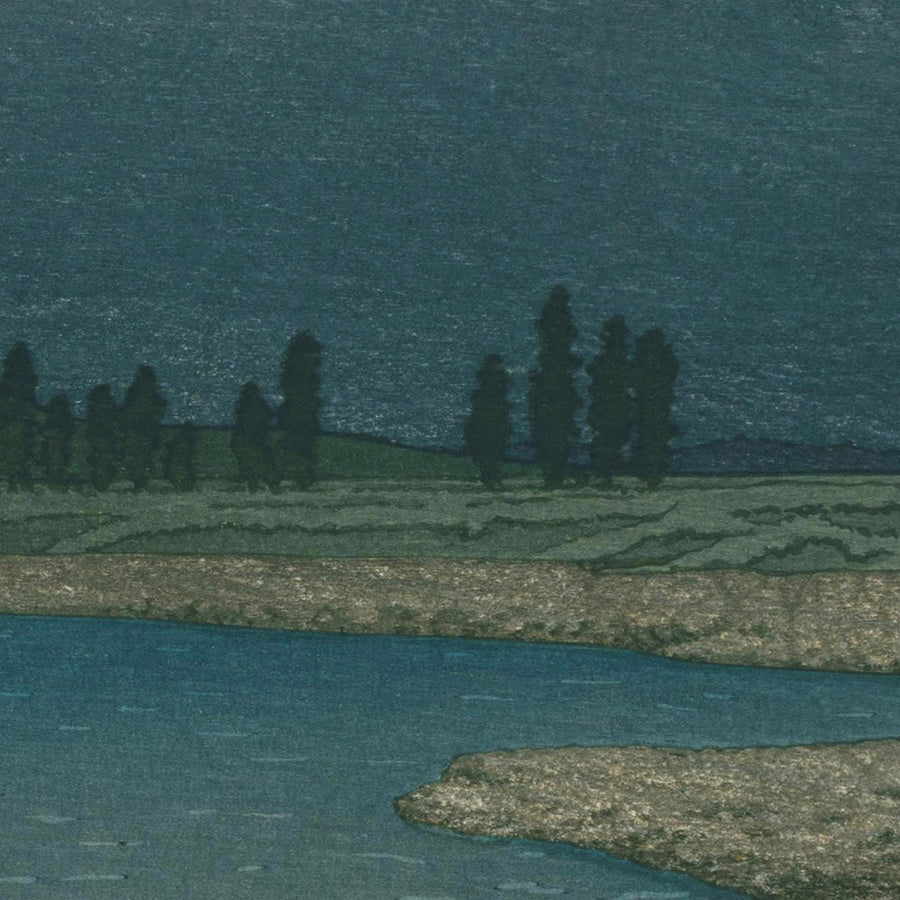 Fuji-Fluss und Mt. Fuji von Hasui Kawase, 1935 