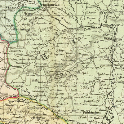 Old Map of the Austrian Empire by Teesdale, 1834: Bohemia, Galicia, Slovenia, Croatia, Alps
