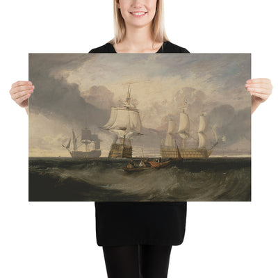 The Victory Returning from the Battle of Trafalgar, in Three Positions by Turner, 1806