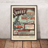 Affiche de voyage Normandie et Bretagne : Chemins de fer de l’Ouest – Excursions et bains de mer, 1880 