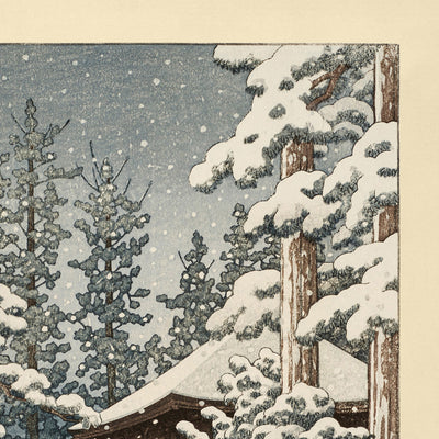 Konjiki Hall at Hiraizumi by Hasui Kawase 1935