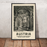 Affiche de voyage Styrie : bibliothèque de l'abbaye d'Admont par Conrad Fankhauser 