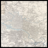 Carte ancienne personnalisée de Glasgow 