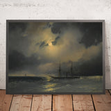 Shipping in Moonlight by Ivan Konstantinovich Aivazovsky, 1853