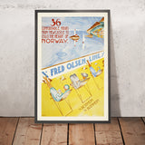 Poster di viaggio di Oslo: Fred. Olsen Line di Otto von Hanno 