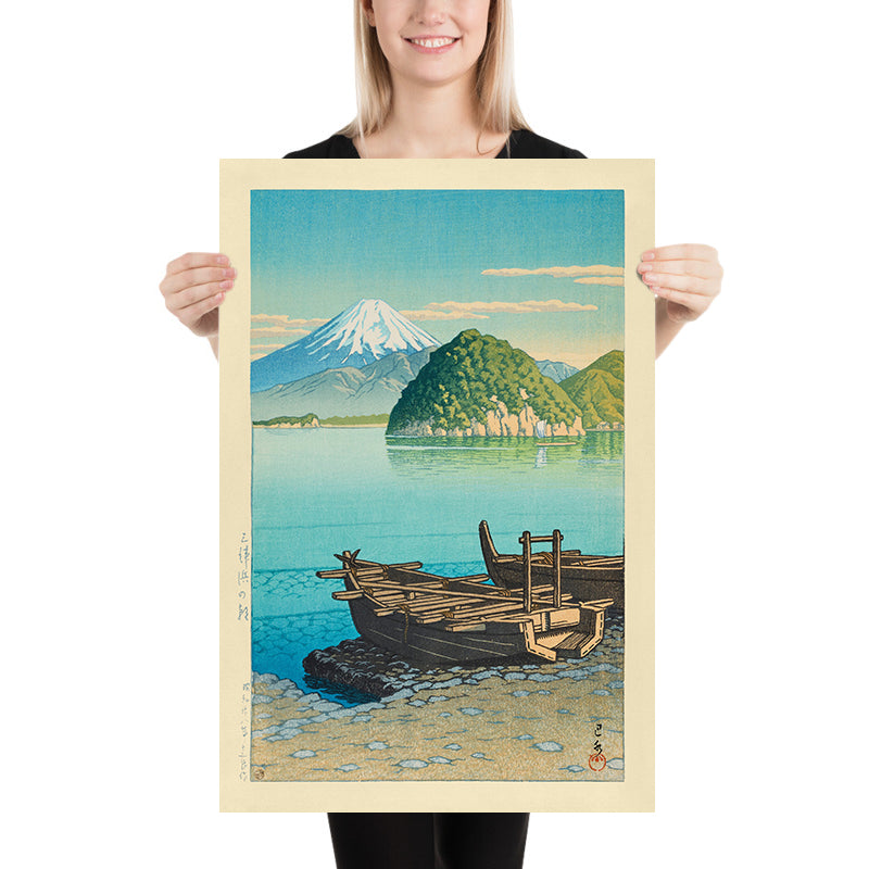 Morgen am Mitohama Strand mit dem Mt Fuji von Hasui Kawase 1935 