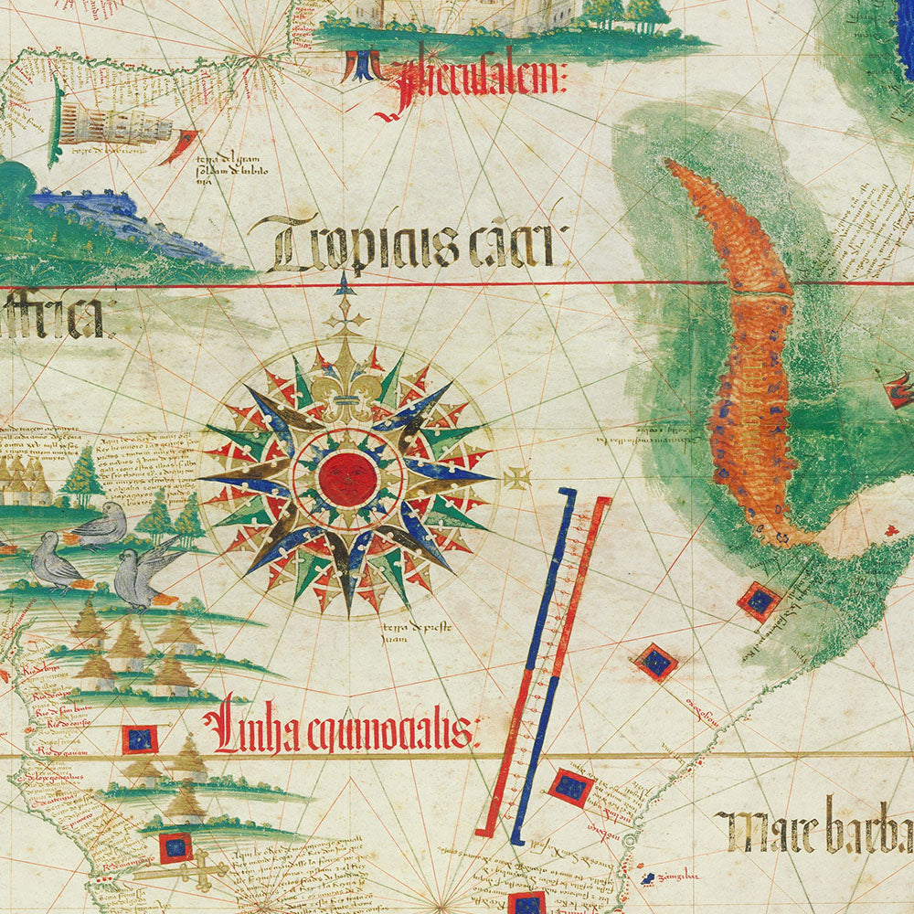 Der Cantino-Planisphäre, 1502: Alte portugiesische Karte der alten und neuen Welten 