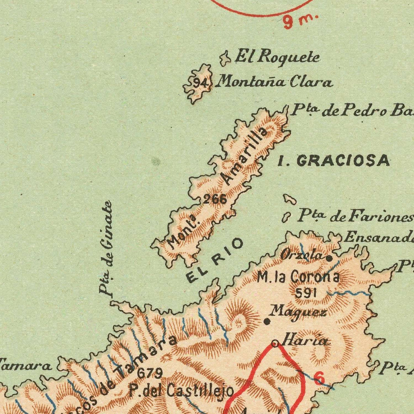 Alte Karte der Kanarischen Inseln von Chias, 1900: Gran Canaria, Lanzarote, Fuerteventura 