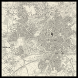 Carte ancienne personnalisée de Nottingham 