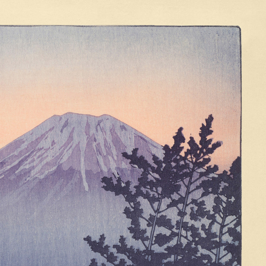 Lake Yamanaka Sunset with Mt. Fuji by Hasui Kawase, 1935