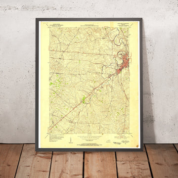 Old Map of Paris, Kentucky by USGS, 1954 – Bourbon County & Bluegrass Region