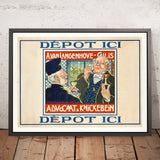 Advocaat & Knickebein Vintage Drinks Poster by Georges Gaudy, 1905