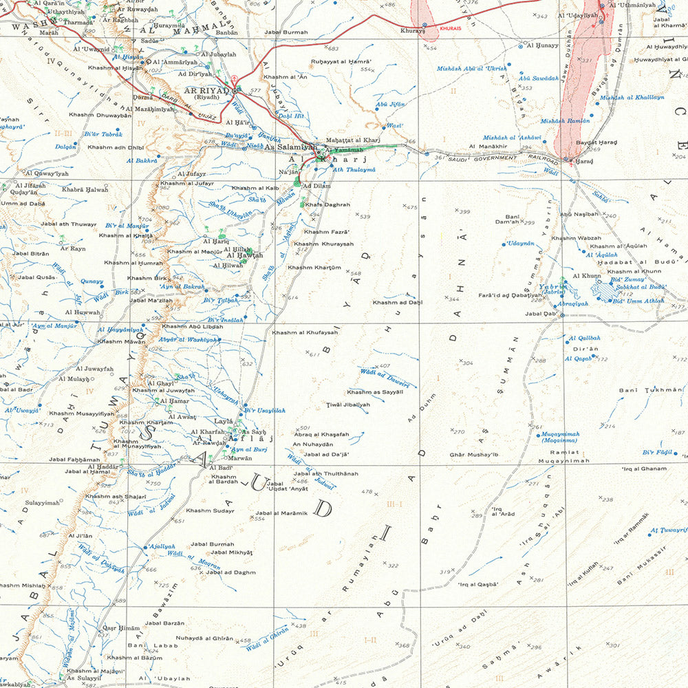 Large Geological Oil Map of the Arabian Peninsula: Pipelines, Dubai, Kuwait, Qatar