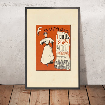A framed image of Fantasia Vintage Non-Alcoholic Liqueur Poster by Armand Henrion, 1897